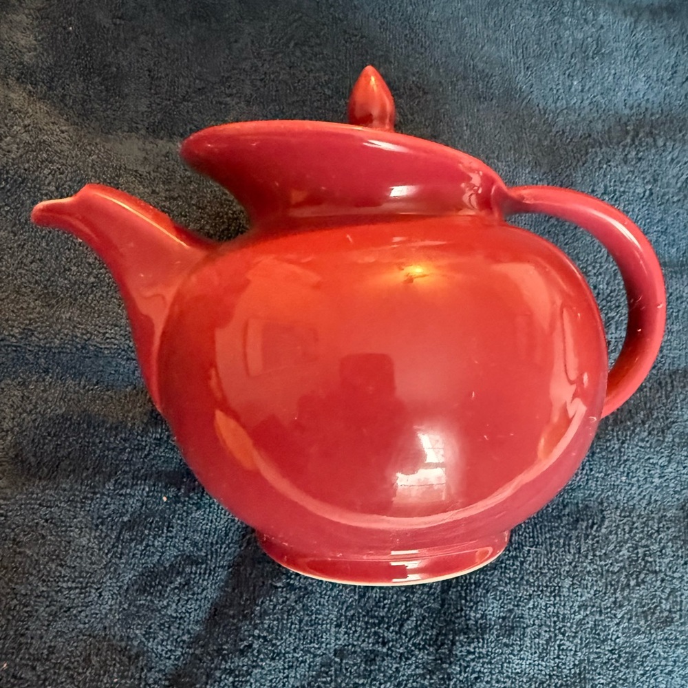 Hall Pottery Maroon Ceramic Teapot